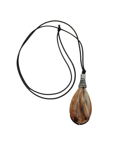 necklace drop beige-brown marbled