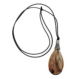 necklace drop beige-brown marbled