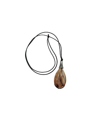 necklace drop beige-brown marbled