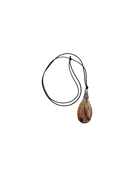 necklace drop beige-brown marbled