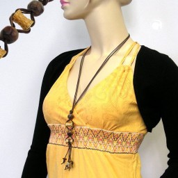 necklace gold-coloured/ brown beads fantasy design
