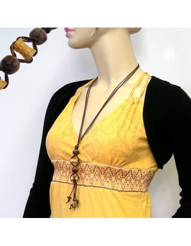 necklace gold-coloured/ brown beads fantasy design