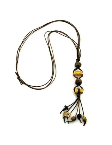 necklace gold-coloured/ brown beads fantasy design