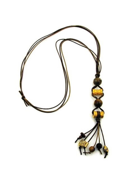 necklace gold-coloured/ brown beads fantasy design