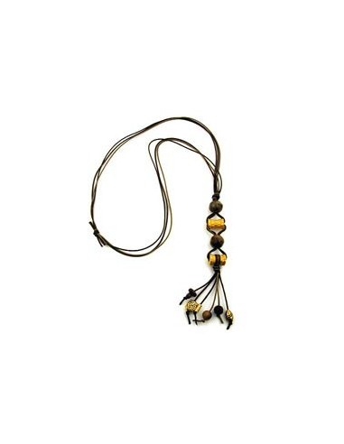 necklace gold-coloured/ brown beads fantasy design