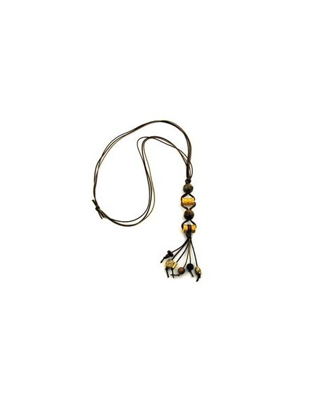 necklace gold-coloured/ brown beads fantasy design