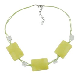 necklace light green pillow beads