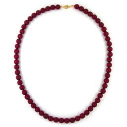 necklace beads 10mm bordeaux/ruby coloured