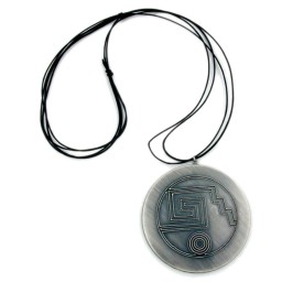 necklace oxid-silver amulet black cord 100cm