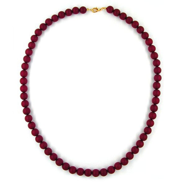 necklace beads 10mm wine-red 60cm