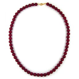 necklace beads 10mm wine-red 60cm