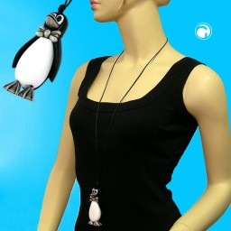 necklace penguin antique-silver 90cm