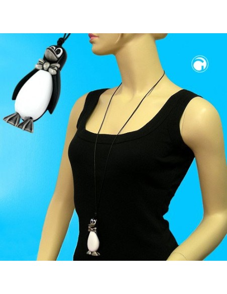 necklace penguin antique-silver 90cm