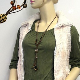 necklace olive/gold-coloured/black beads fashion 2012