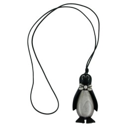 necklace penguin black antique-silver 90cm