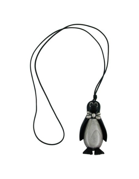 necklace penguin black antique-silver 90cm