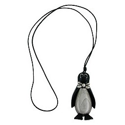 necklace penguin black antique-silver 90cm