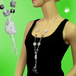 necklace grey-black beads