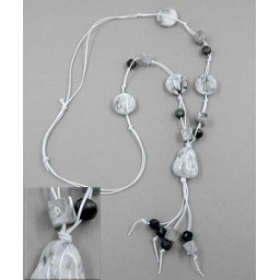 necklace grey-black beads