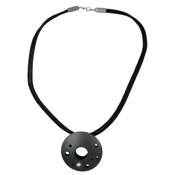 necklace metal pendant black cord 50cm