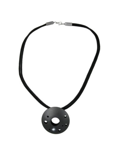 necklace metal pendant black cord 50cm