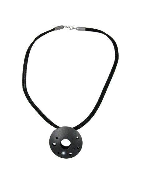 necklace metal pendant black cord 50cm