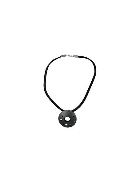 necklace metal pendant black cord 50cm