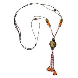 necklace brown/copper/orange coloured beads