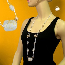 necklace white gold-tone 100cm