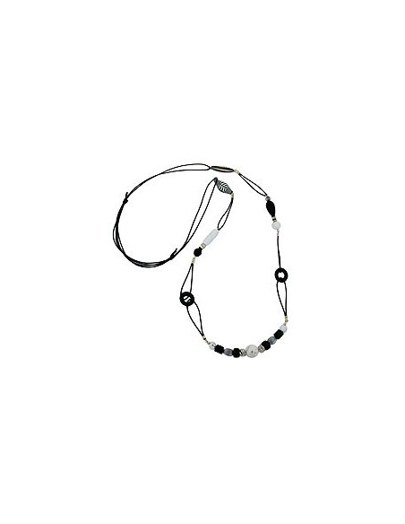 necklace black & white beads 105cm