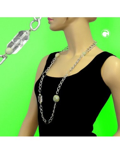 necklace curb chain beads 95cm