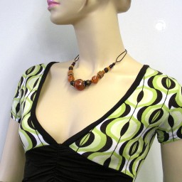 necklace brown/orange/ ochre beads