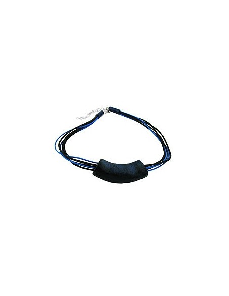 necklace tube flat curved darkblue 50cm