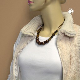 necklace dark brown/ silky shimmering