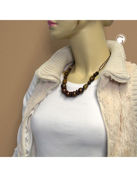 necklace dark brown/ silky shimmering