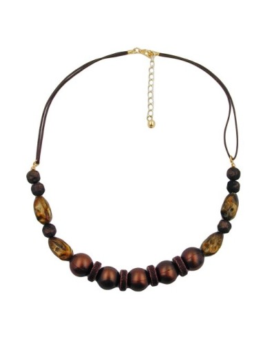 necklace dark brown/ silky shimmering