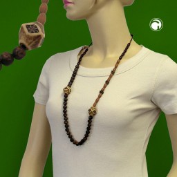 necklace brown beads different shapes and colour tones