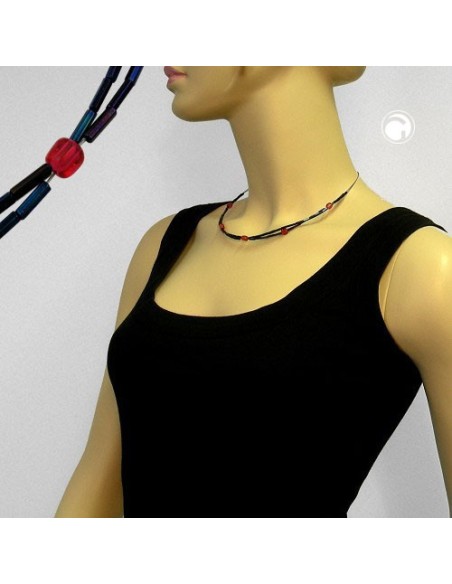 necklace glass beads blue ab
