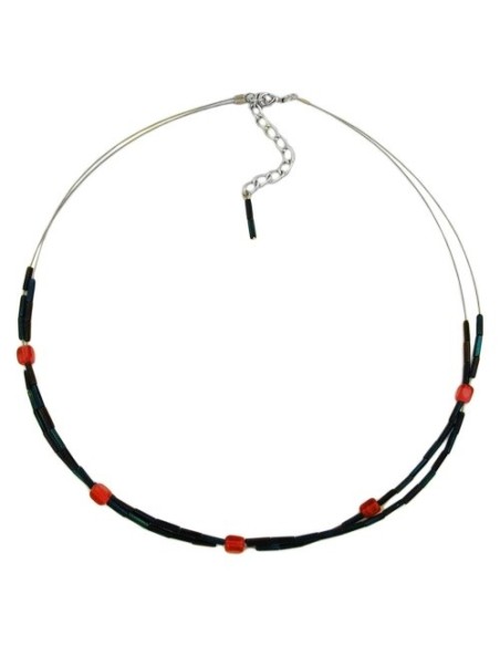 necklace glass beads blue ab