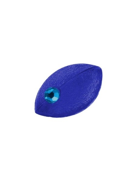 brooch oval mouse shape blue with rhinestone