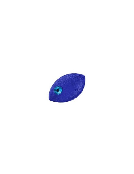 brooch oval mouse shape blue with rhinestone
