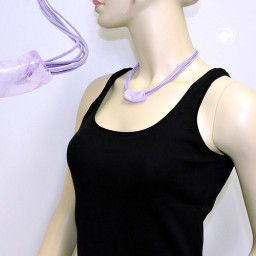 necklace tube flat curved lilac-marbled