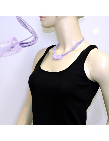 necklace tube flat curved lilac-marbled