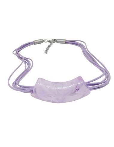necklace tube flat curved lilac-marbled
