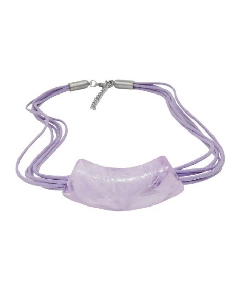 necklace tube flat curved lilac-marbled