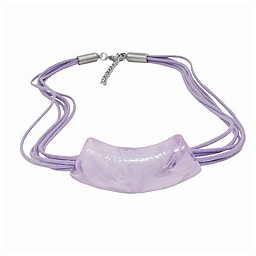 necklace tube flat curved lilac-marbled