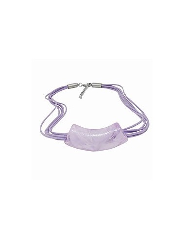 necklace tube flat curved lilac-marbled