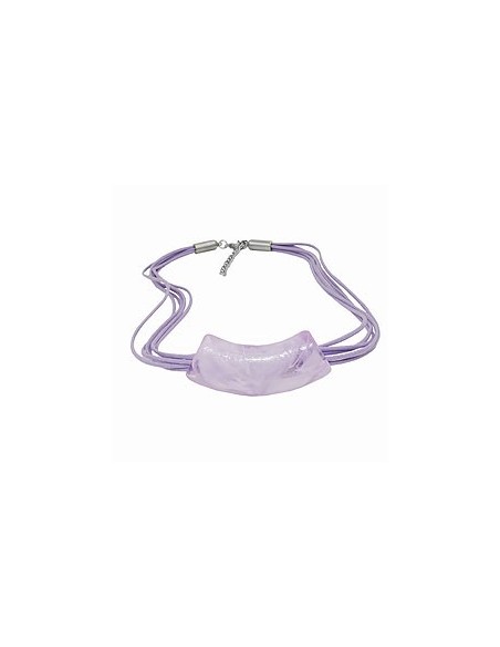 necklace tube flat curved lilac-marbled