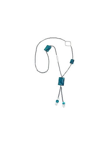 necklace anchor chain turquoise marbled 95cm