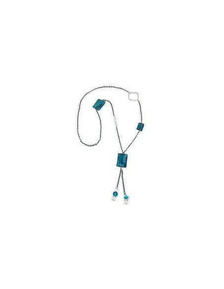 necklace anchor chain turquoise marbled 95cm